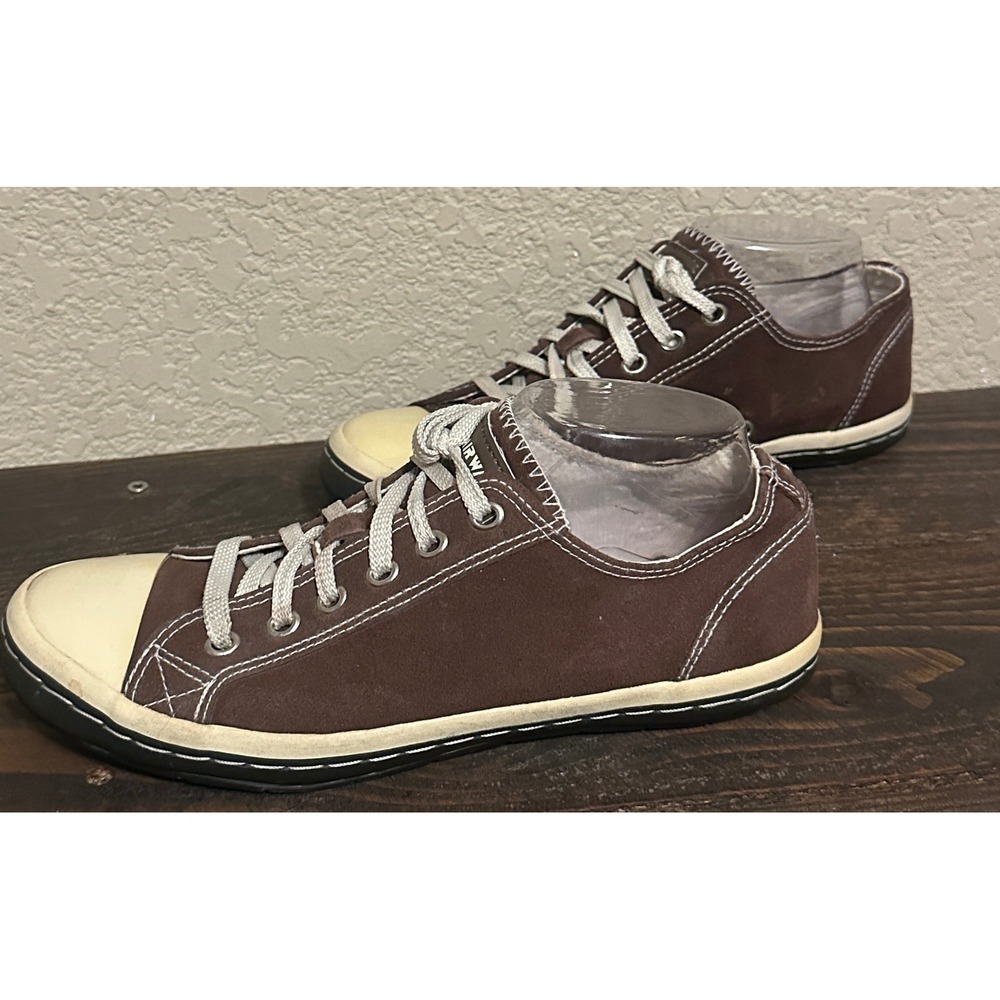 Airwalk Womens Brown‎ Suede Leather Low Top Sneakers Cap Toe 48981 Size 8.5
